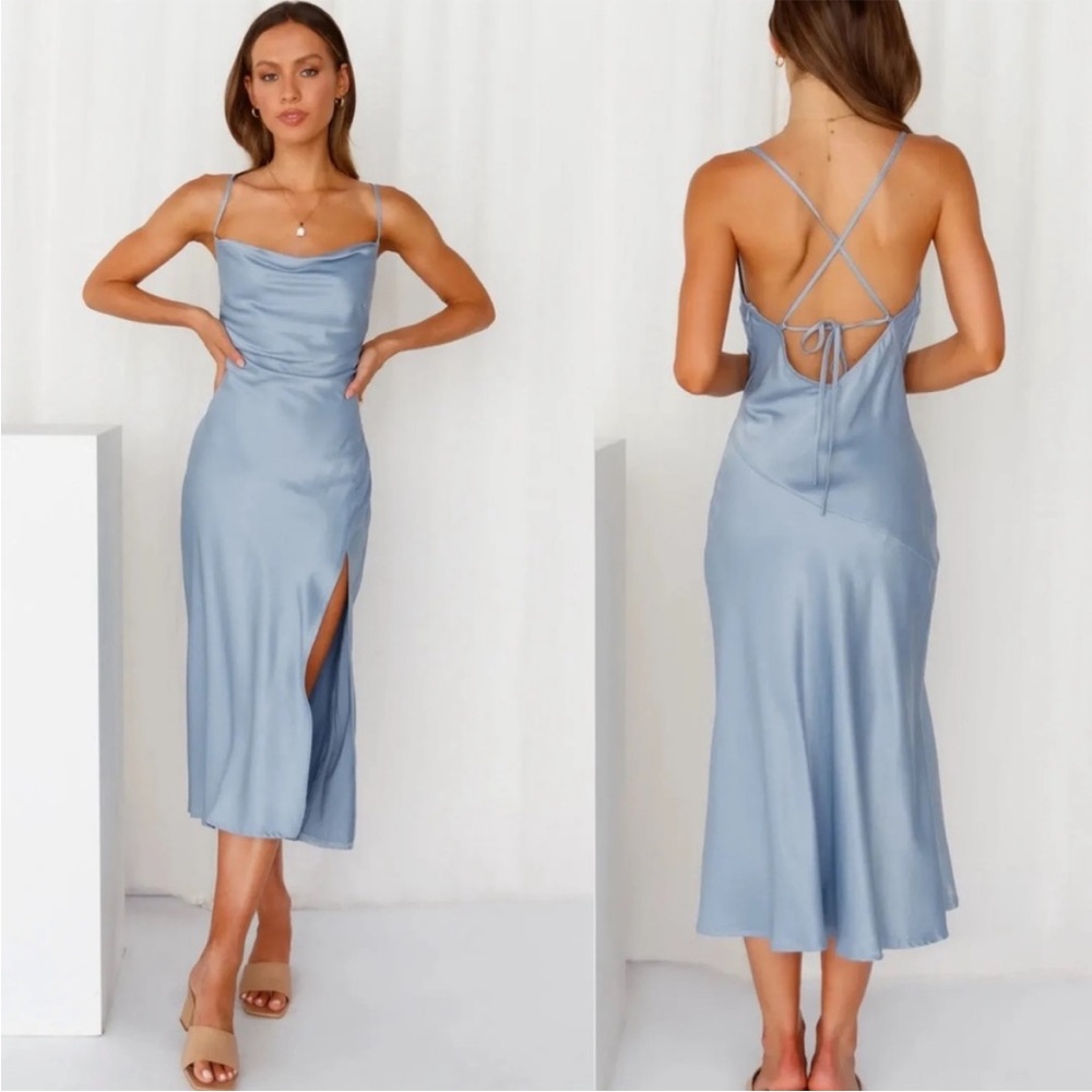 Hello Molly Drinks On Me Light Midi Dress